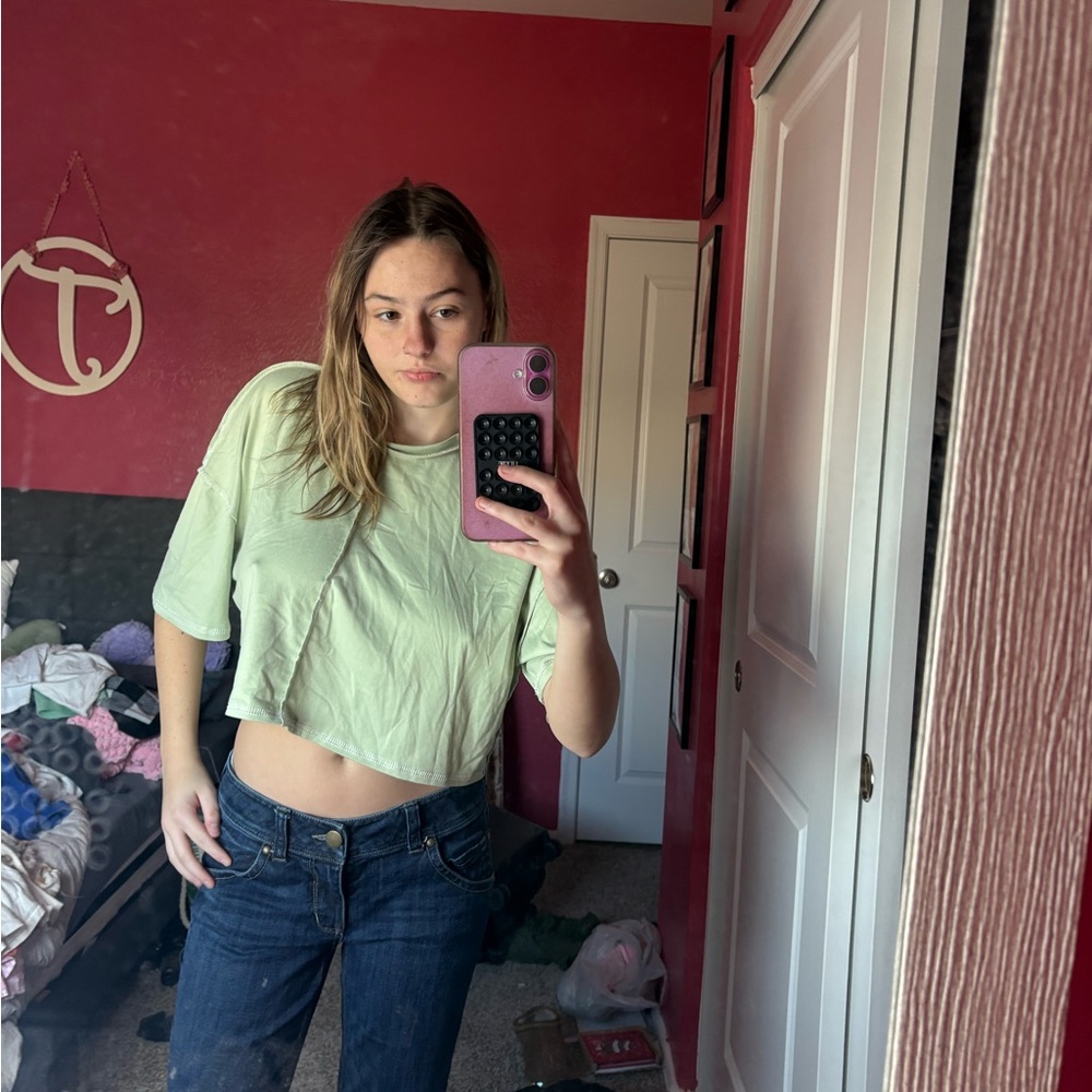 SHEIN Light Green Women's Crop Top